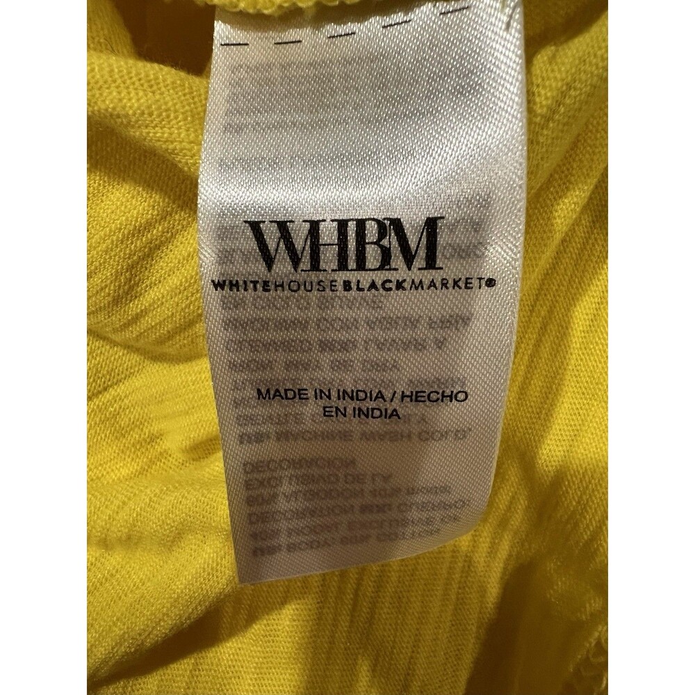 White House Black Market Go Getter Ruffle Sleeve Tee Top Yellow Women's Medium - Picture 6 of 7
